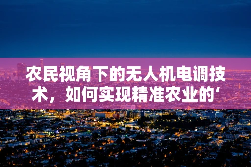 农民视角下的无人机电调技术，如何实现精准农业的‘智慧心脏’？
