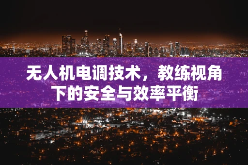 无人机电调技术，教练视角下的安全与效率平衡