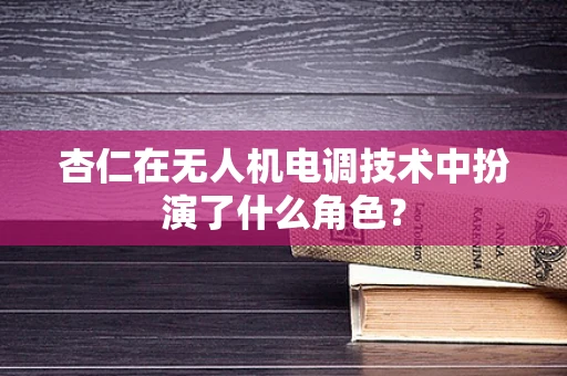 杏仁在无人机电调技术中扮演了什么角色？