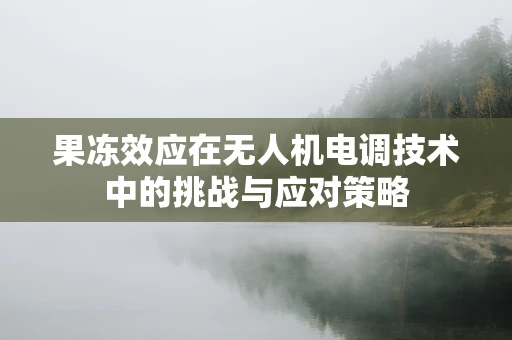 果冻效应在无人机电调技术中的挑战与应对策略