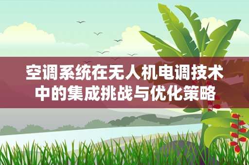 空调系统在无人机电调技术中的集成挑战与优化策略