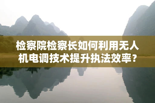 检察院检察长如何利用无人机电调技术提升执法效率？