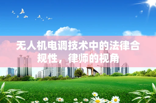 无人机电调技术中的法律合规性，律师的视角