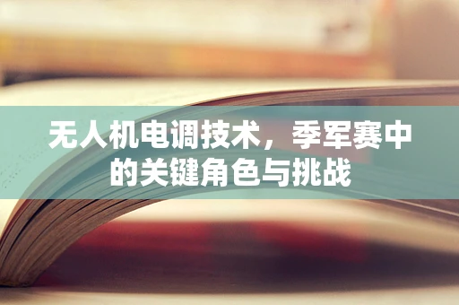 无人机电调技术，季军赛中的关键角色与挑战