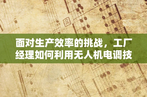 面对生产效率的挑战，工厂经理如何利用无人机电调技术优化生产线？