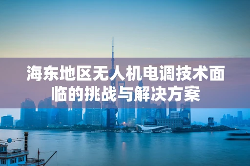 海东地区无人机电调技术面临的挑战与解决方案