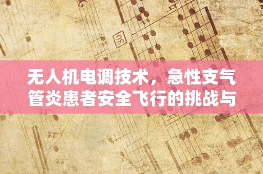 无人机电调技术，急性支气管炎患者安全飞行的挑战与对策