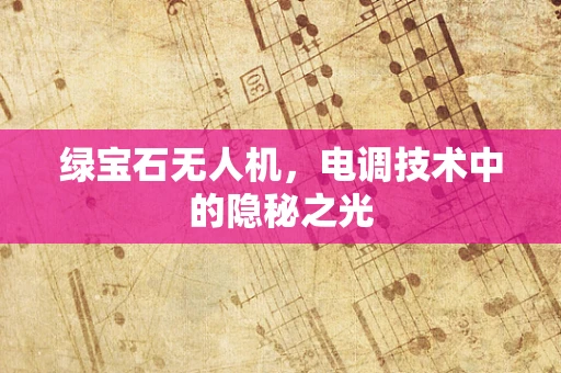 绿宝石无人机，电调技术中的隐秘之光