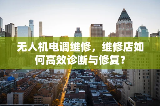 无人机电调维修，维修店如何高效诊断与修复？