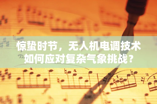 惊蛰时节，无人机电调技术如何应对复杂气象挑战？