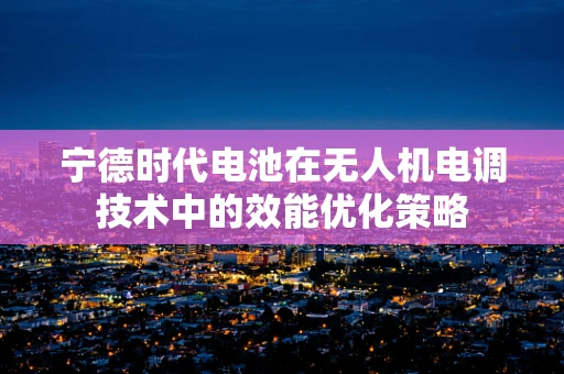 宁德时代电池在无人机电调技术中的效能优化策略