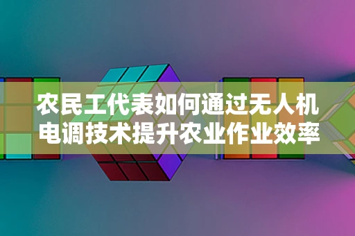 农民工代表如何通过无人机电调技术提升农业作业效率？