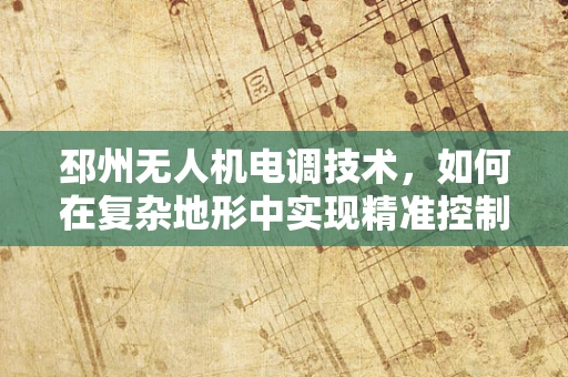 邳州无人机电调技术，如何在复杂地形中实现精准控制？